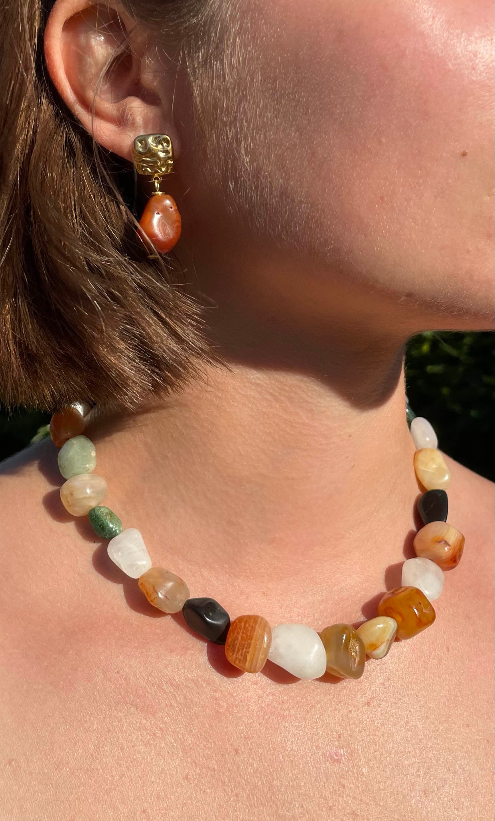 Collier perles chinées